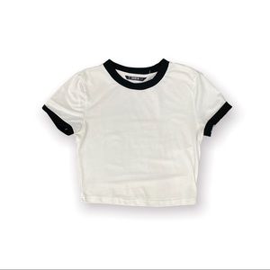 SHEIN Crop Ringer Tee